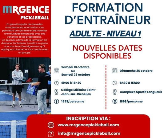 INSCRIPTION – FORMATION D'ENTRAÎNEUR