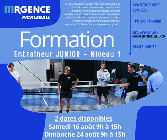 INSCRIPTION – FORMATION D’ENTRAÎNEUR JUNIOR 1